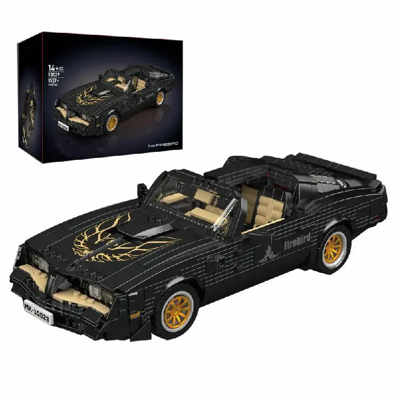 Vintage Firebird Sport Car Building Blocks 1557PCS model with original box and detailed design.