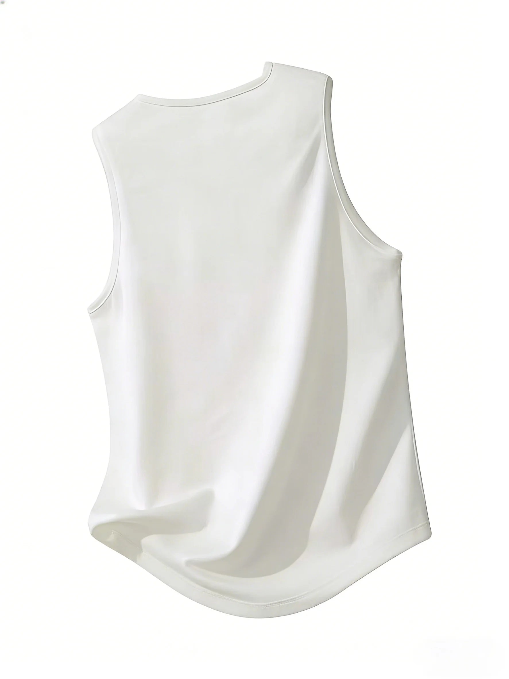 beer mug with men's vest, white sleeveless men's vest from the back view.