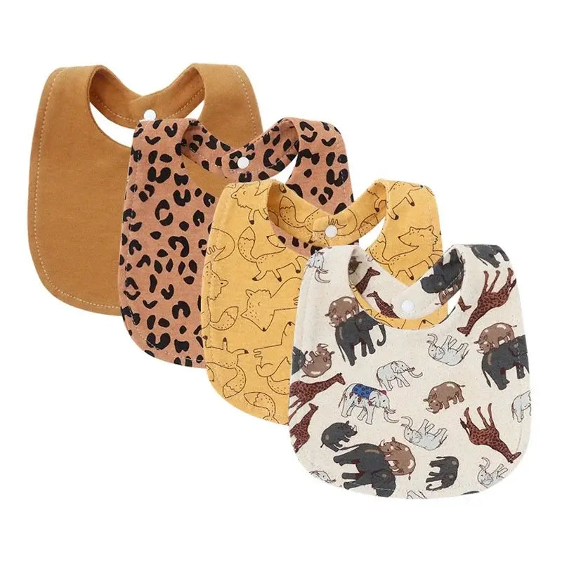 4Pcs Baby Bibs Burp Newborn Bibs