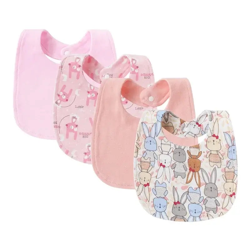 4Pcs Baby Bibs Burp Newborn Bibs