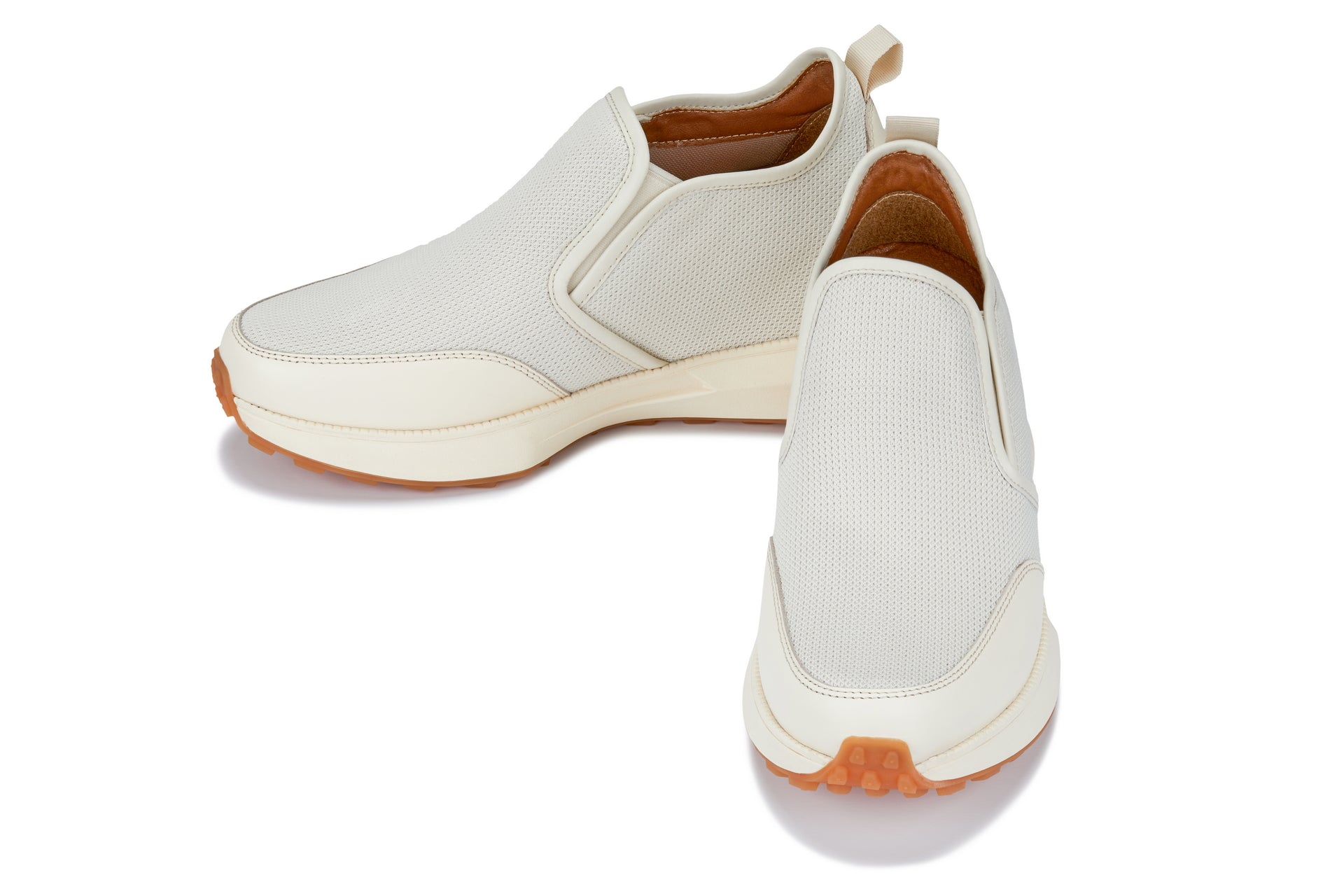 CALTO J1434 height-increasing casual sneakers in off-white with chunky sole design.