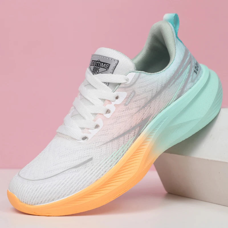 autumn men's sports shoes in white and blue with orange sole for stylish performance