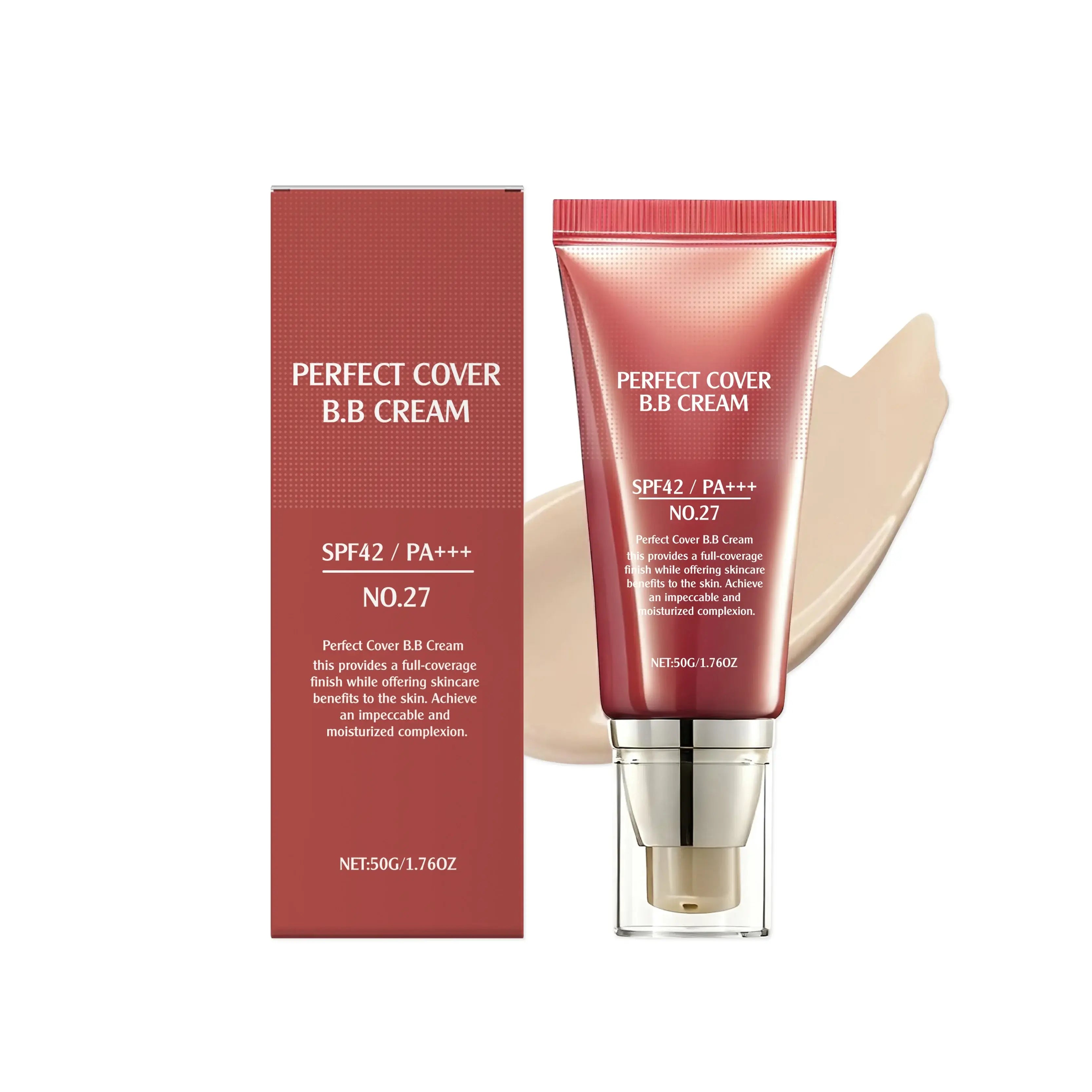 Brightening concealer BB cream in a tube with SPF42, showcasing perfect coverage and radiant complexion benefits.