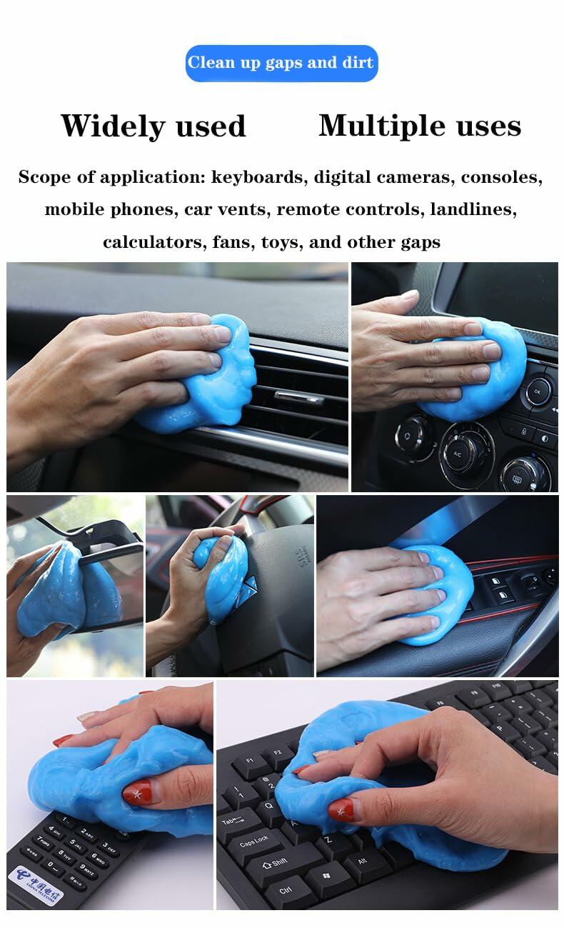 DJFOG car cleaning gel effectively removes dirt from car interiors and electronics like keyboards and remote controls.